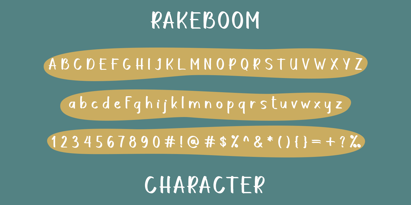 Przykład czcionki Rakeboom Italic